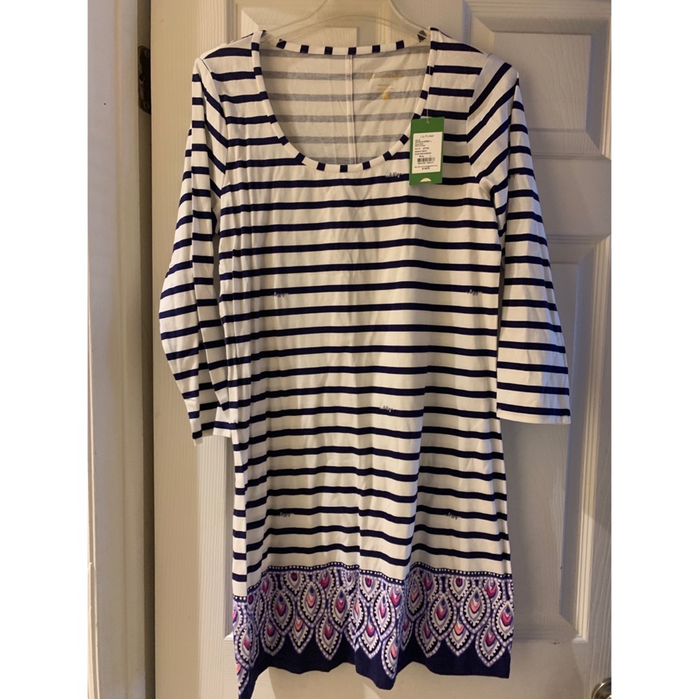 Lily Pulitzer / beacon dress : bright navy : large / NWT